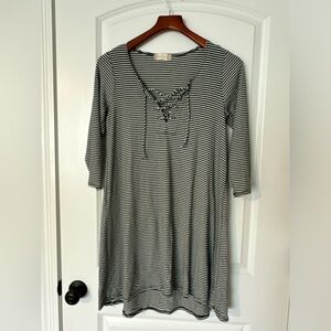 Altar'd State Black and White Striped dress